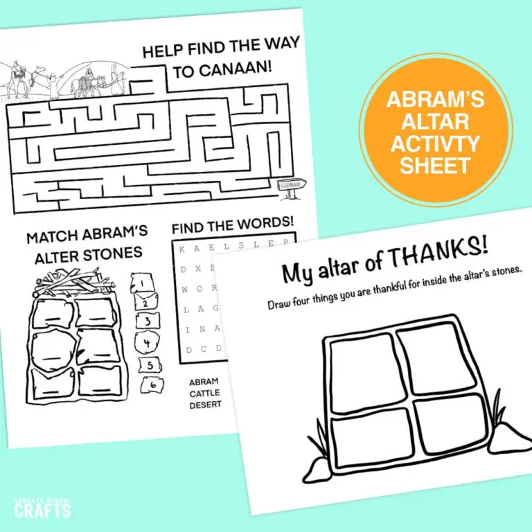 altar activity sheet for kids church