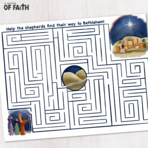 christmas christian activity sheet - maze