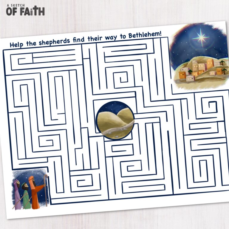 christmas christian activity sheet - maze