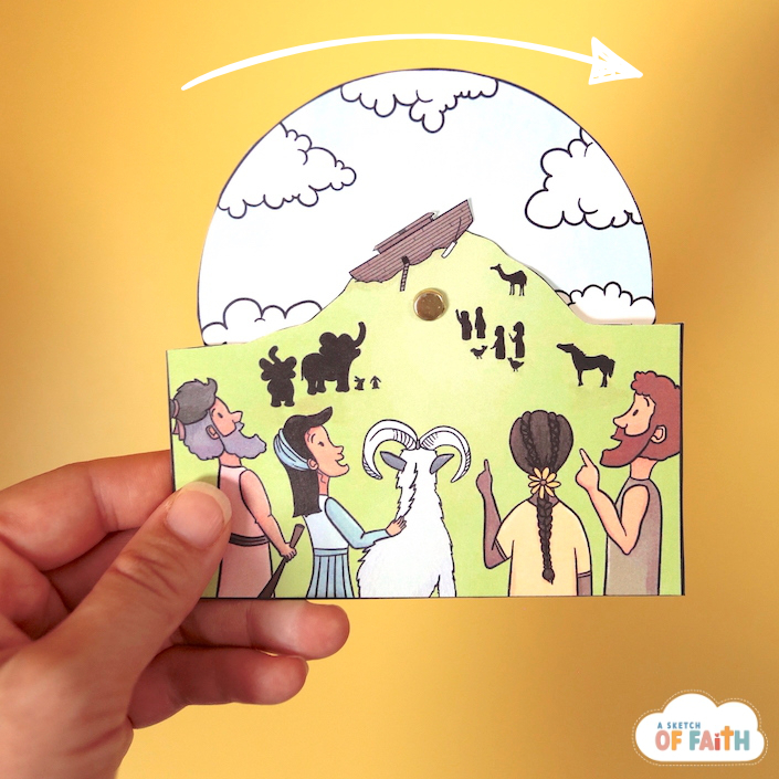 noah ark craft with rainbow