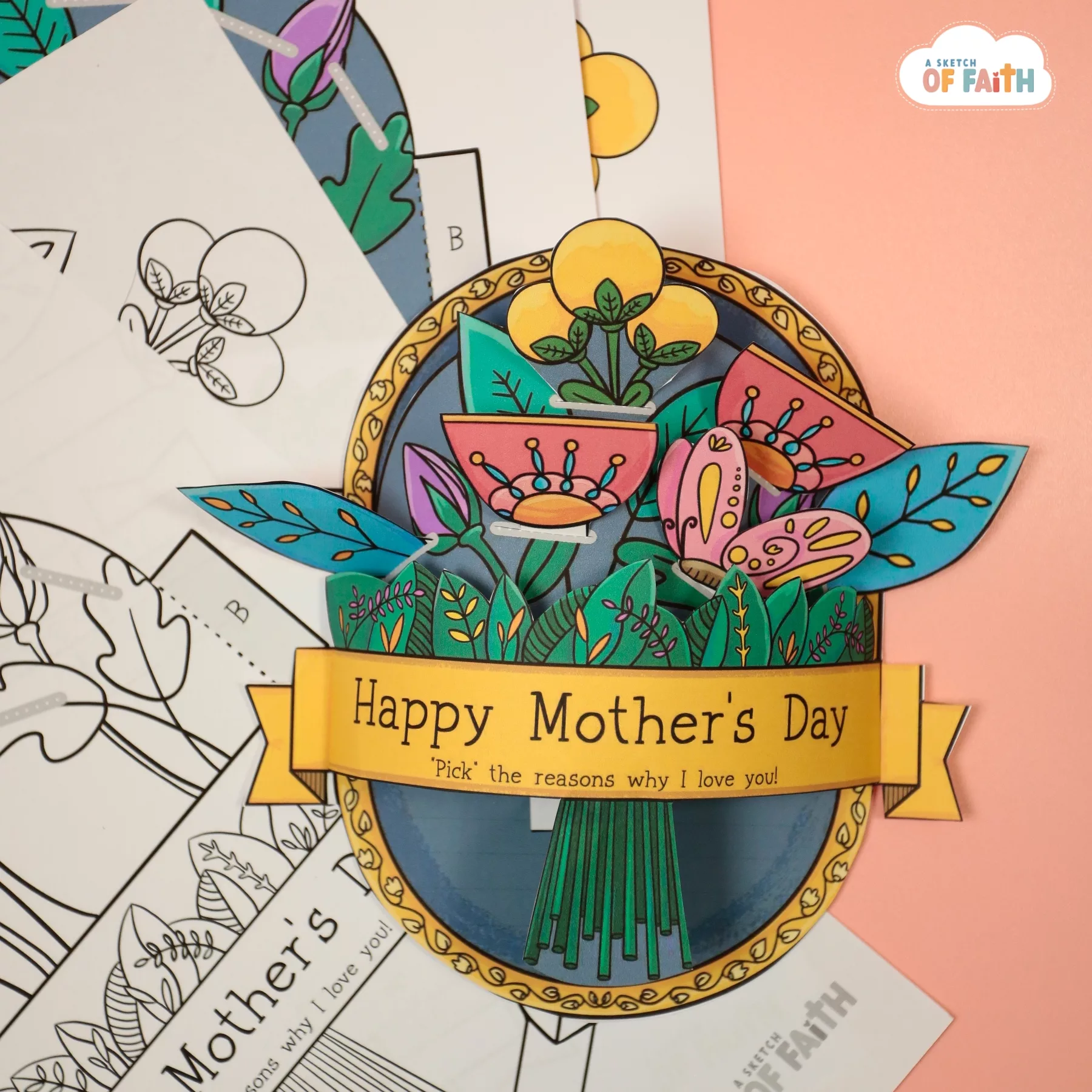 Mothers day flower craft for kids