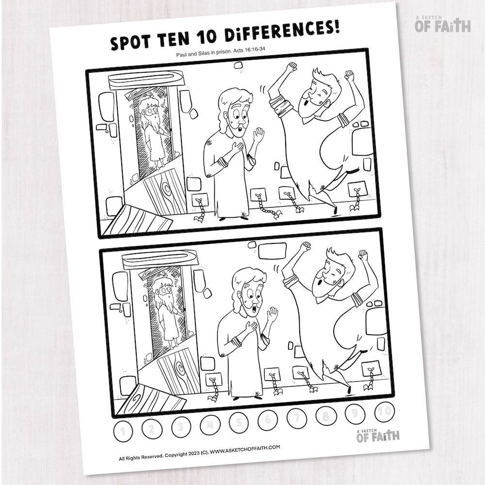 Paul and Silas Bible activity sheet