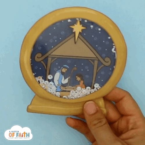 Paper snow globe christian christmas craft