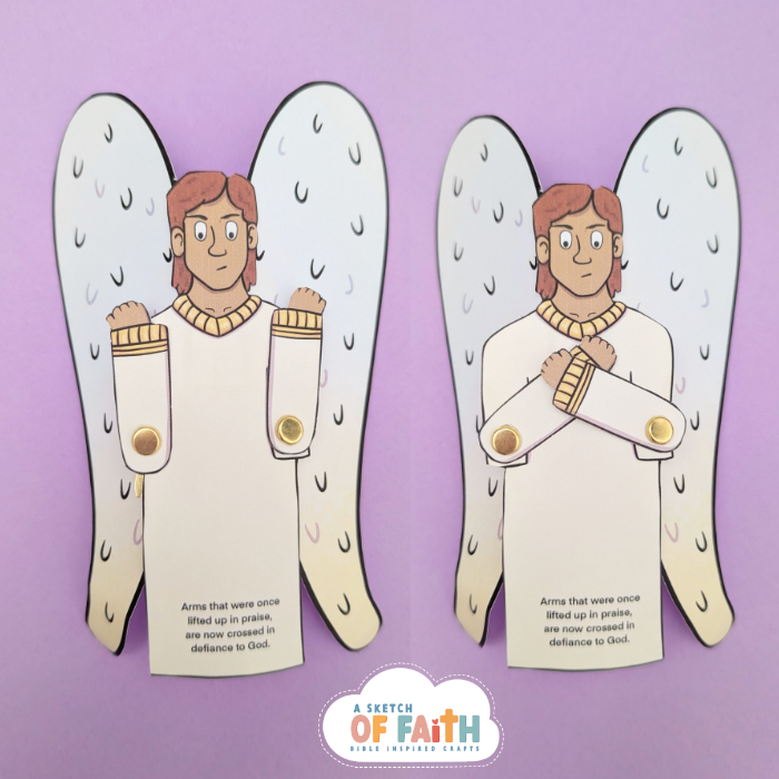 Lucifer's rebellion in heaven Bible craft