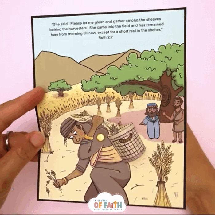 GIF of Ruth and Boaz Bible Craft created by A Sketch of Faith