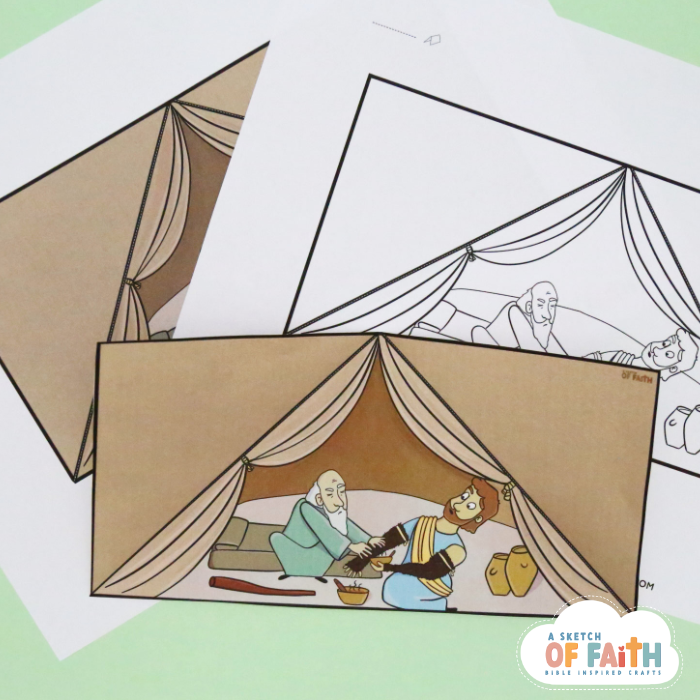 Jacob tricks Isaac Bible Craft template