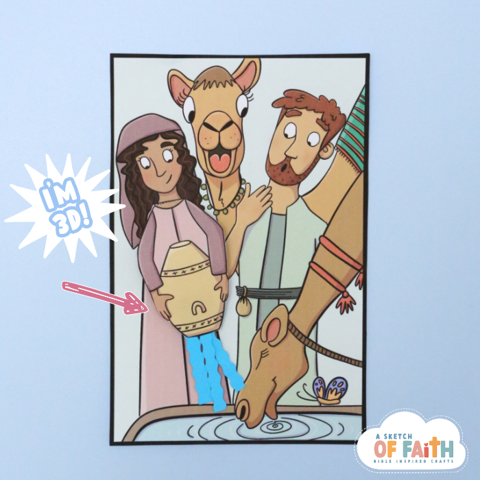 Paper Bible craft for kids based on the story of Rebecca and Issac