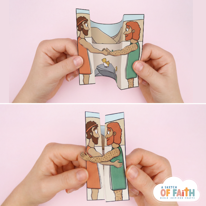 Esau and Jacob Bible craft download template for kids