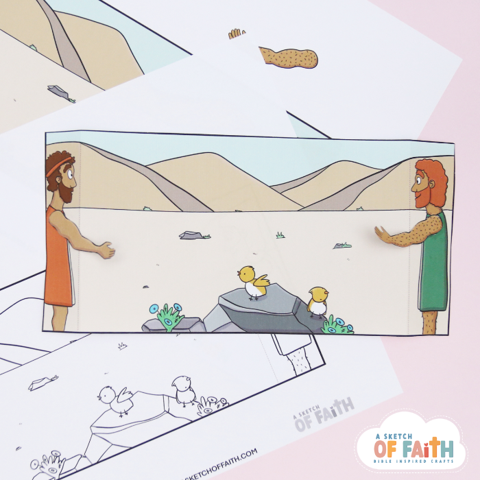 Esau forgives jacob bible craft template