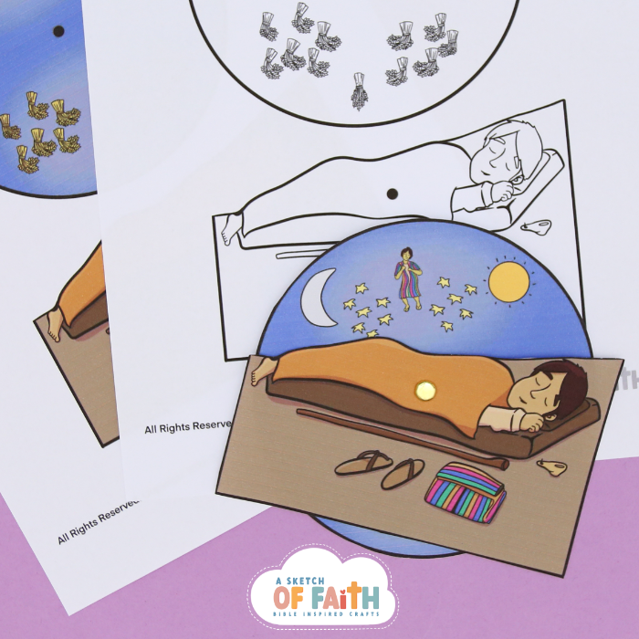 Josephs dreams printable bible craft templates