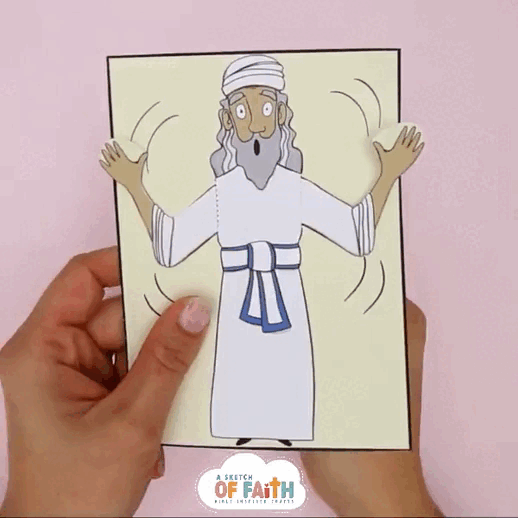 Show moving arms for Bible craft based on Zechariah