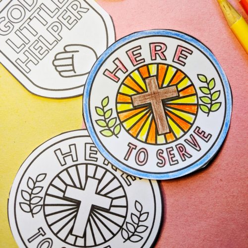 serving badges kids craft for helping