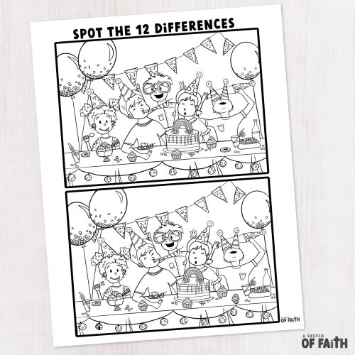 spot the difference party scene